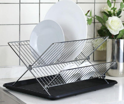 2 Tier Folding Dish Rack