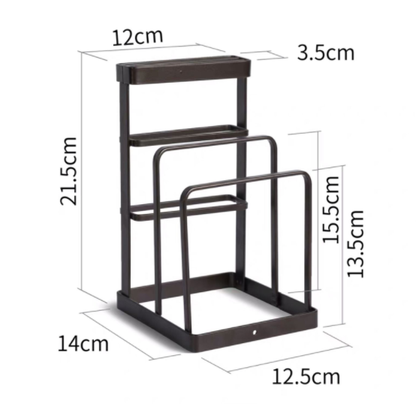 Knife & Chopping Board Shelf Stand Black