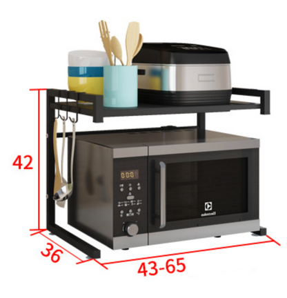 Adjustable Microwave Oven Storage Shelf White