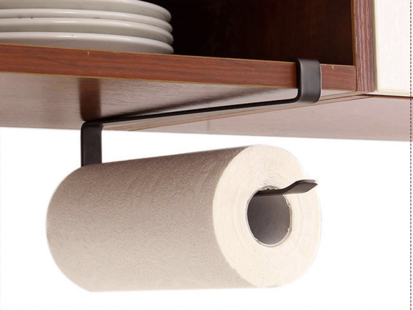 Paper Roll Holder Under Cabinet Black