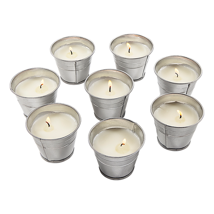 8x Mosquito Insect Bug Repellent Small Bucket Citronella Candles