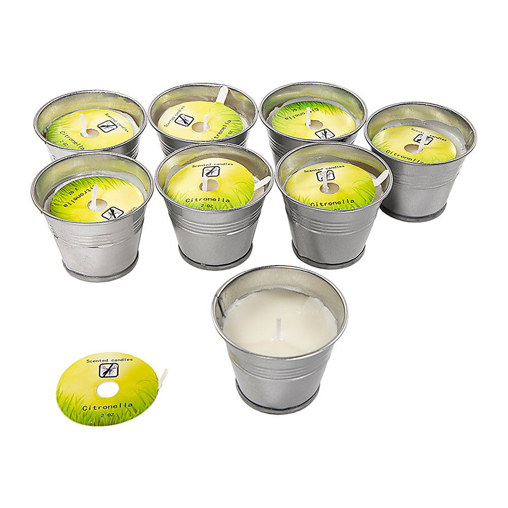 8x Mosquito Insect Bug Repellent Small Bucket Citronella Candles